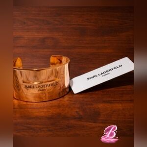 Karl Lagerfeld Paris Gold-Tone Logo Cuff Bracelet - NWT